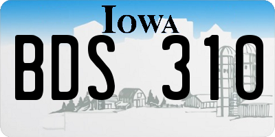 IA license plate BDS310