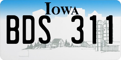 IA license plate BDS311