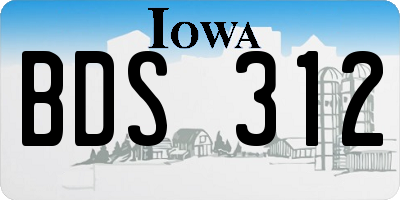 IA license plate BDS312