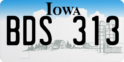 IA license plate BDS313