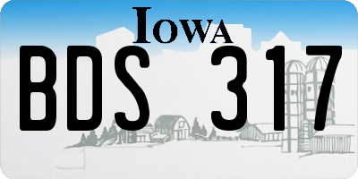 IA license plate BDS317