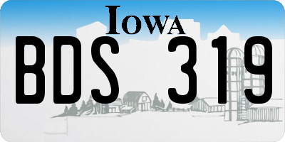 IA license plate BDS319