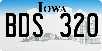 IA license plate BDS320
