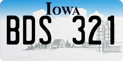 IA license plate BDS321