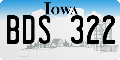 IA license plate BDS322