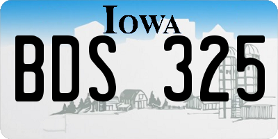 IA license plate BDS325