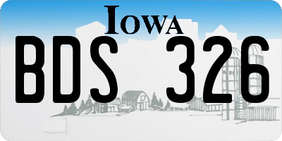 IA license plate BDS326