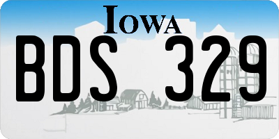 IA license plate BDS329