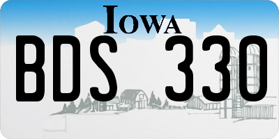 IA license plate BDS330
