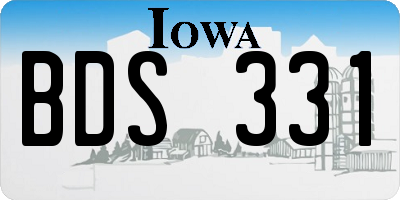 IA license plate BDS331