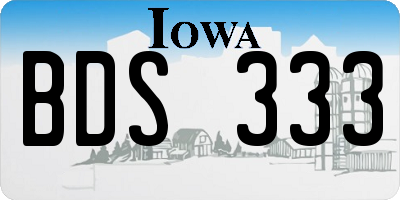 IA license plate BDS333