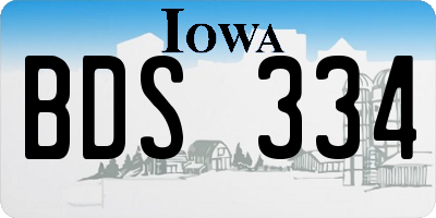 IA license plate BDS334