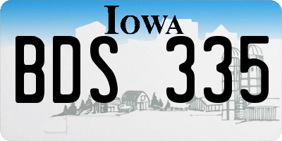 IA license plate BDS335