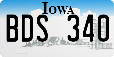 IA license plate BDS340