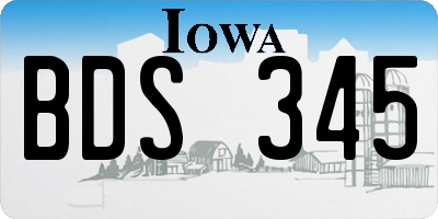 IA license plate BDS345