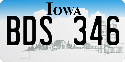 IA license plate BDS346