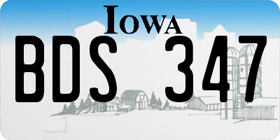IA license plate BDS347