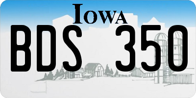 IA license plate BDS350