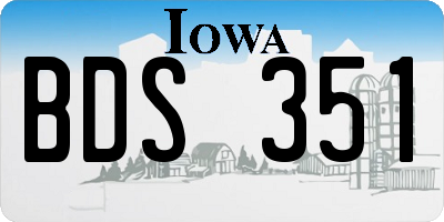 IA license plate BDS351