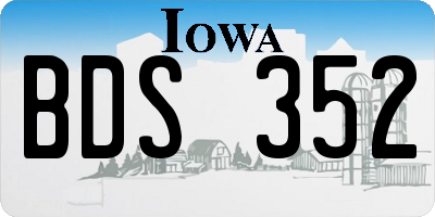 IA license plate BDS352