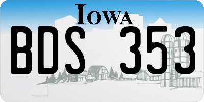 IA license plate BDS353