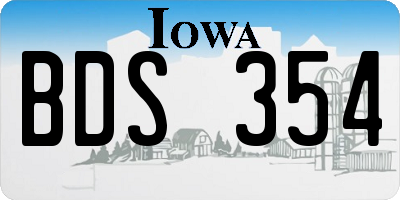 IA license plate BDS354