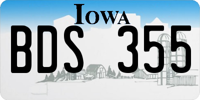 IA license plate BDS355