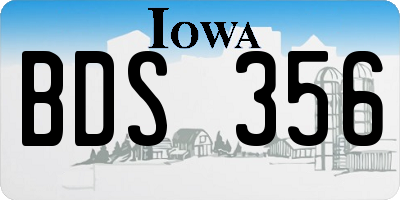 IA license plate BDS356
