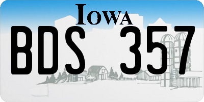 IA license plate BDS357