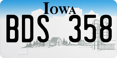 IA license plate BDS358