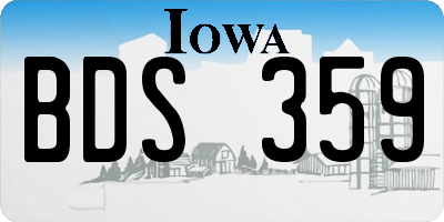 IA license plate BDS359