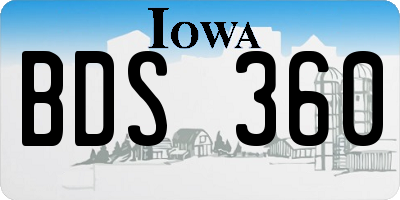 IA license plate BDS360