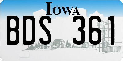 IA license plate BDS361