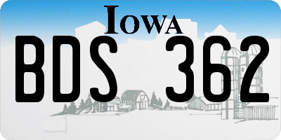 IA license plate BDS362