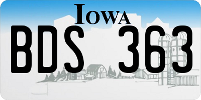 IA license plate BDS363