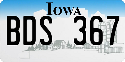 IA license plate BDS367
