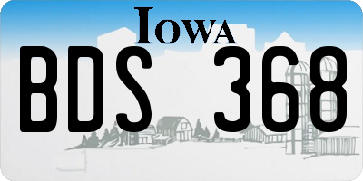 IA license plate BDS368