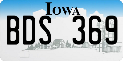 IA license plate BDS369