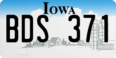 IA license plate BDS371
