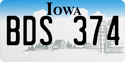 IA license plate BDS374
