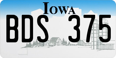 IA license plate BDS375