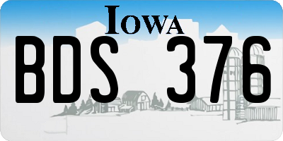 IA license plate BDS376