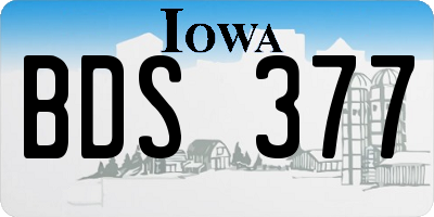 IA license plate BDS377