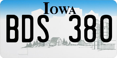 IA license plate BDS380