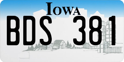 IA license plate BDS381