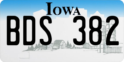 IA license plate BDS382
