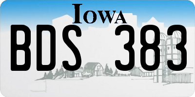 IA license plate BDS383