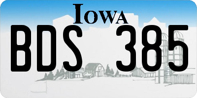 IA license plate BDS385