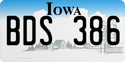 IA license plate BDS386
