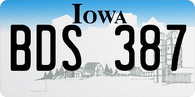 IA license plate BDS387